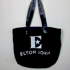 NWT reversible Elton John canvas tote bag reusable bag 18" × 14" × 4"